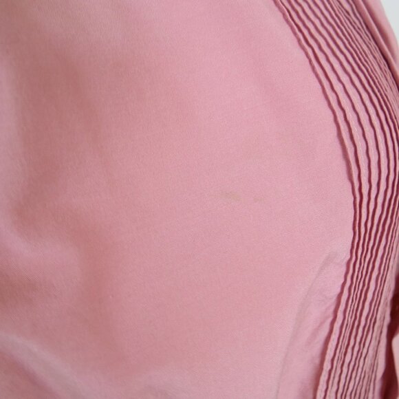 VINTAGE 1950s Women's Pink Slim Pinup Shirtdress with Pintucks - Picture 9 of 10